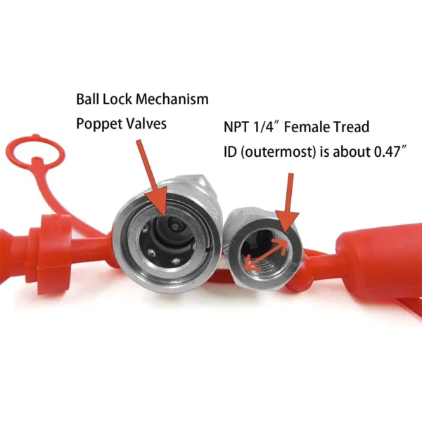 1/4" NPT Thread ISO A Quick Coupling Set with Dust Caps IA3 Series 1/4" body size