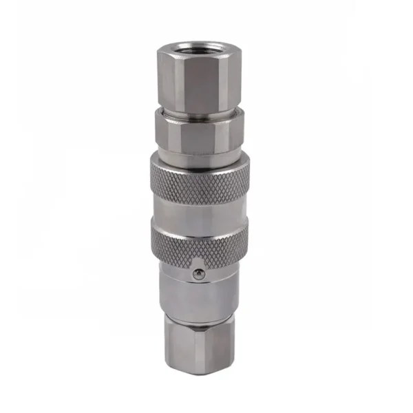 3/8″ Body Size ISO 16028 Stainless Steel Flat Face Quick Coupling Set with G 3/8" (BSPP) Thread