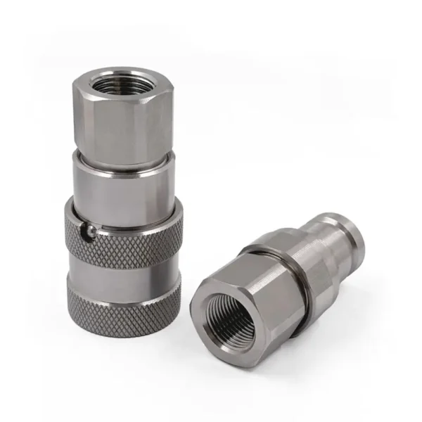 3/8″ Body Size ISO 16028 Stainless Steel Flat Face Quick Coupling Set with G 3/8" (BSPP) Thread