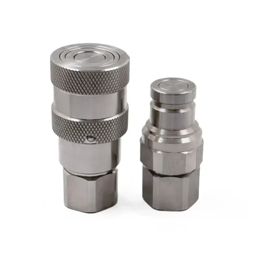 3/8″ Body Size ISO 16028 Stainless Steel Flat Face Quick Coupling Set with G 3/8" (BSPP) Thread